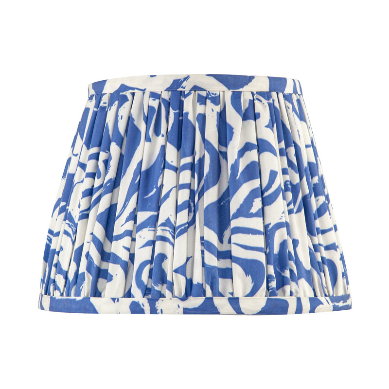 18cm H Cotton Drum Lamp Shade ( Screw On ) in Blue