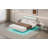 Velvet Floating Bed Frame with LED Lights-155810041-155810039