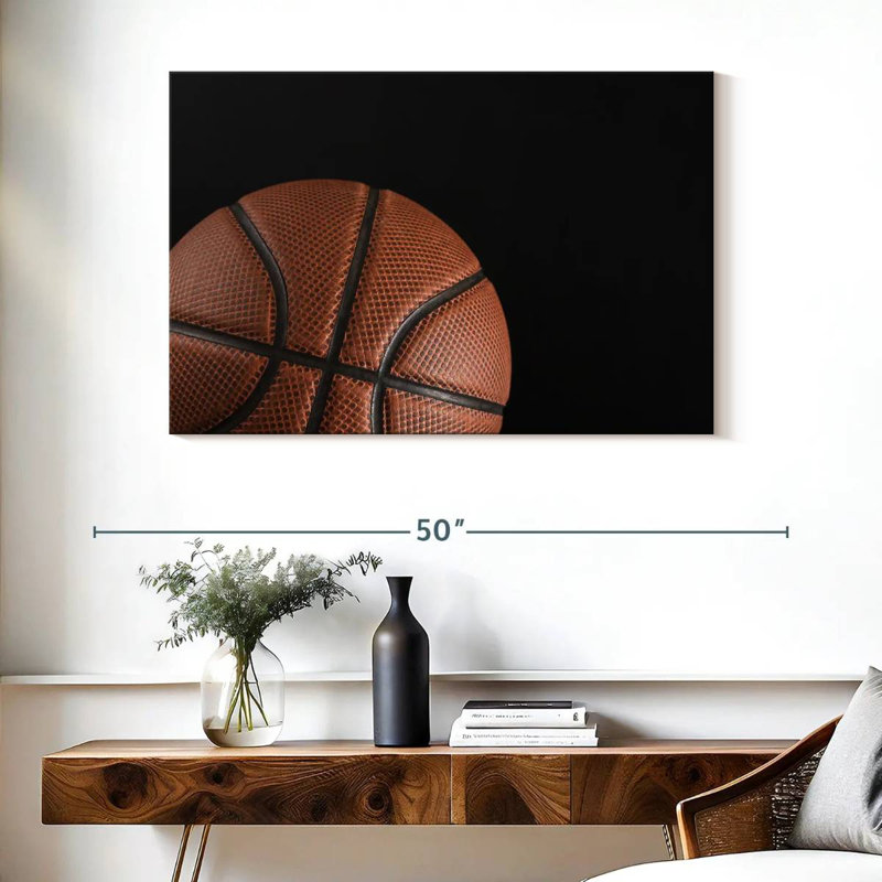 Ballon de basket-ball rétro Sireci, H 26 po x l 39 po