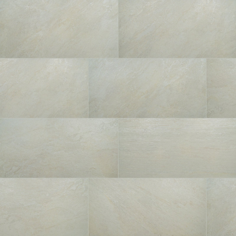 Lucenta 24 in. x 48 in. Matte Porcelain Stone Look Floor and Wall Tile, Snow