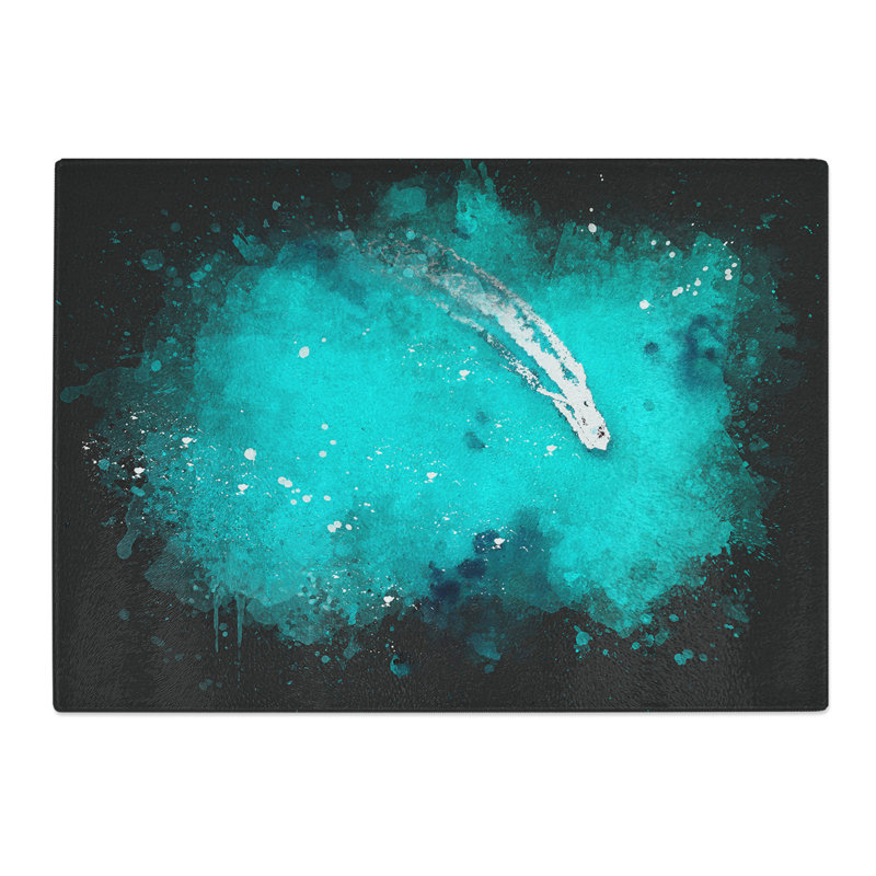 Tempered Glass Boat Passing over the Ocean in Corfu Greece Chopping Board, 28.5 cm x 39 cm