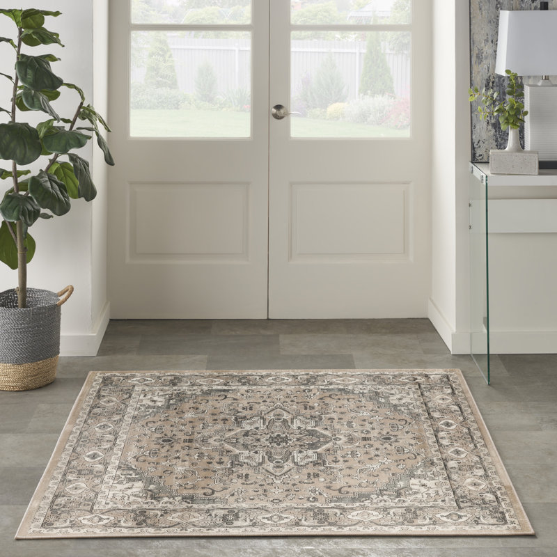 Jurado Oriental Beige/Gray Area Rug, Square 7'10"