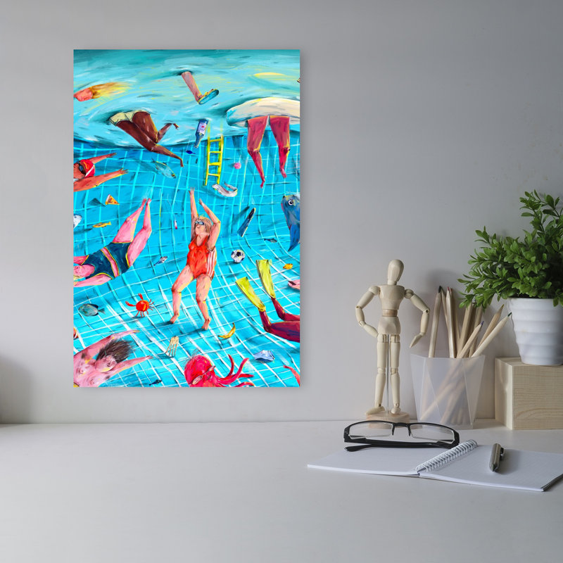 Art mural abstrait surréel, amusant et surréel, 18" H x 12" W