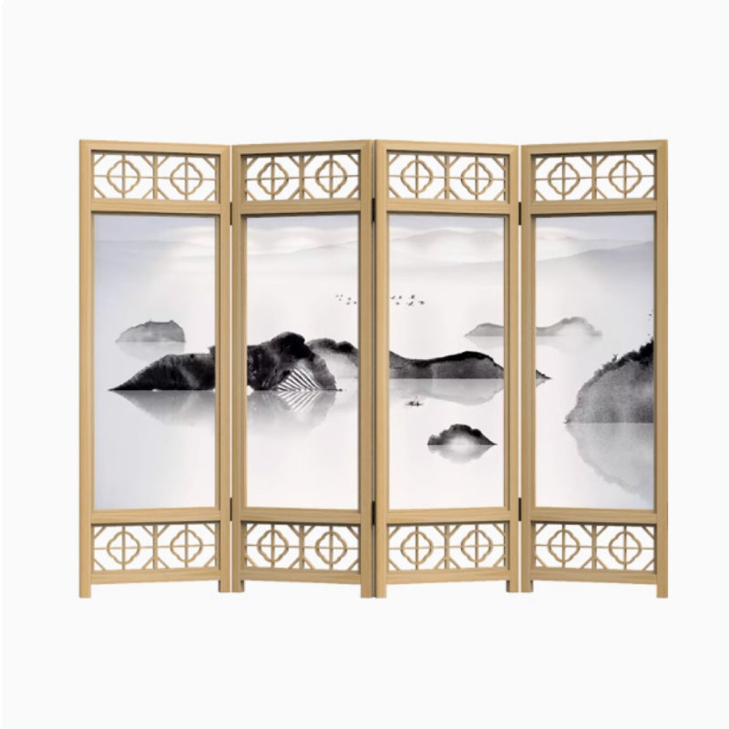 Wooden Screen with Mountains