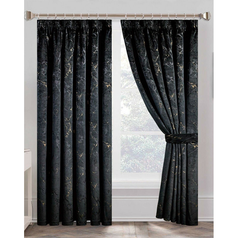 Ardane Blackout Curtain Pair, 168 W x 137 D cm, Silver