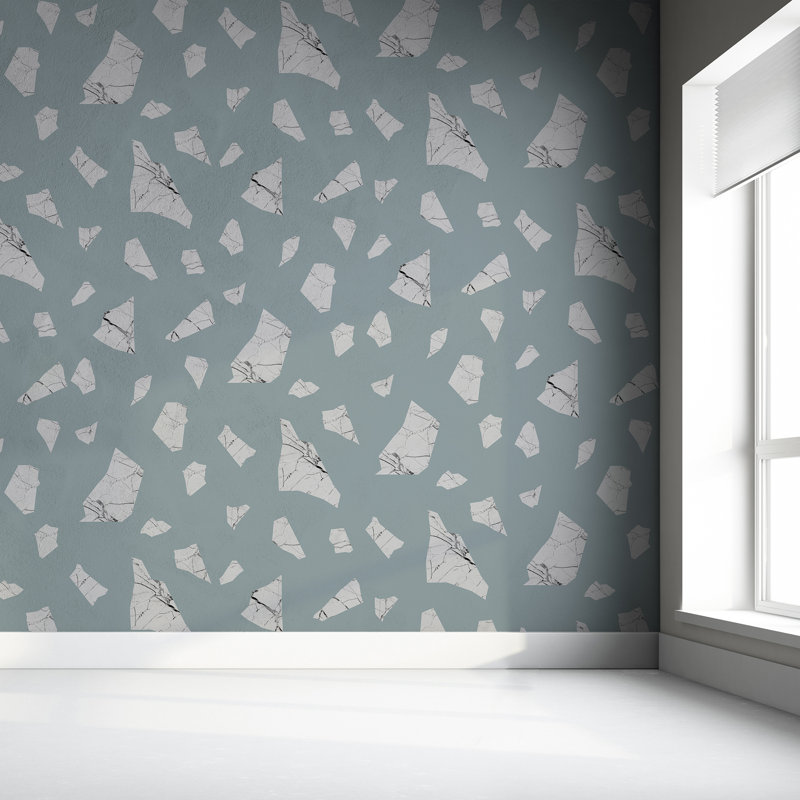 Dorinda 10m x 52cm Matte Paste the Wall Wallpaper Roll, Green/Grey