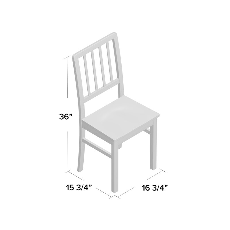 Littell 18'' H Solid Wood Side Chair, Yellow