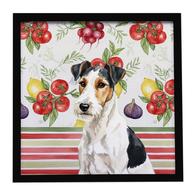 Smooth Fox Terrier Légumes, impression sur métal encadrée