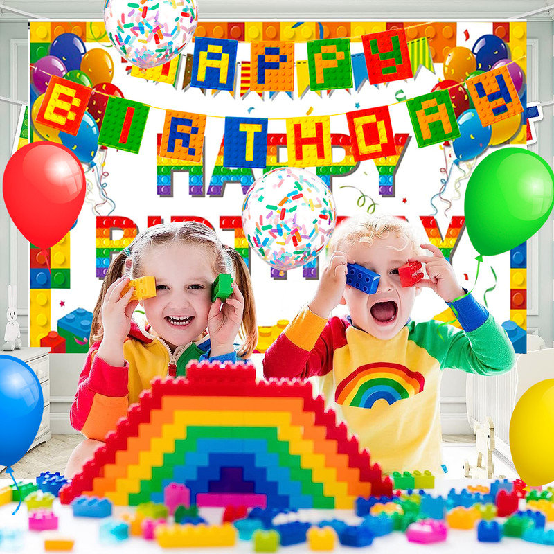 Ensemble de décorations de fête d'anniversaire Lego, 114 pièces Lego