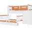 Lit superposé simple en bois sur lit double, tiroirs et rangement intégrés, orange blanc, mobilier de chambre à coucher pratique