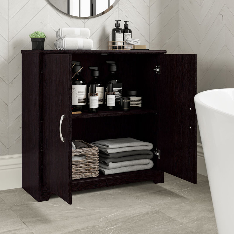 Cathren Bathroom Storage Cabinet, Espresso Oak
