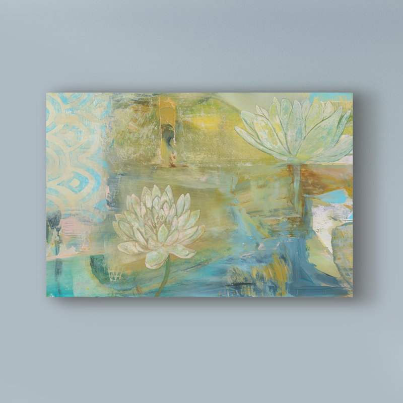« lotus rêve », reproduction de peinture à l’acrylique sur toile tendue, H 30 po x l 47 po x P 2 po