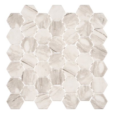 Sculpt 2" Glass Honeycomb Mosaic Kitchen Backsplash, Bathroom, Shower, Pool, Wall and Floor Tile