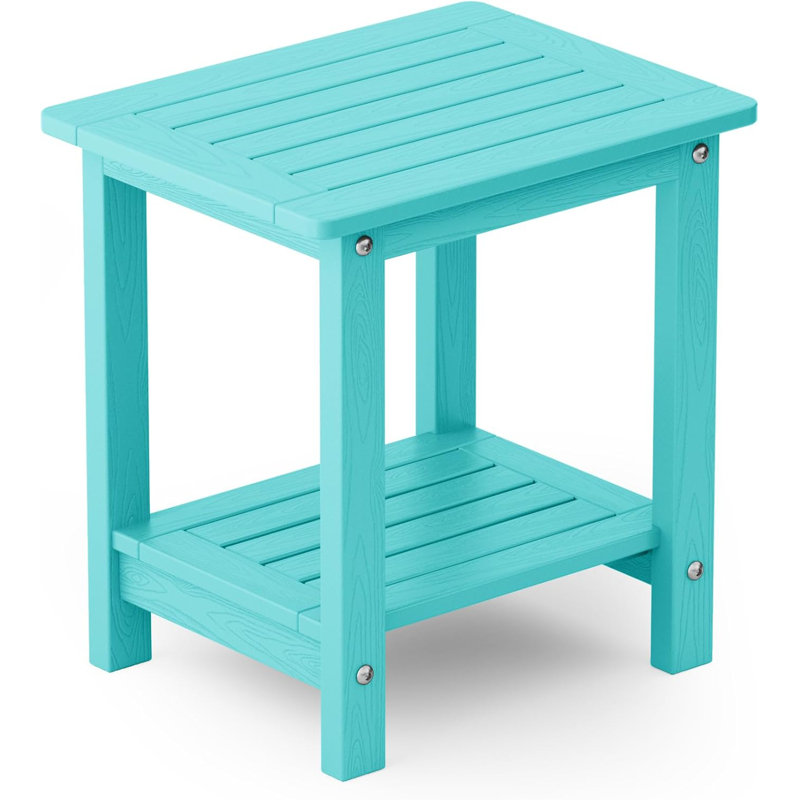 Table d'appoint extérieure Rosibel L 16,14 po x l 12,59 po Rosibel, Sarcelle