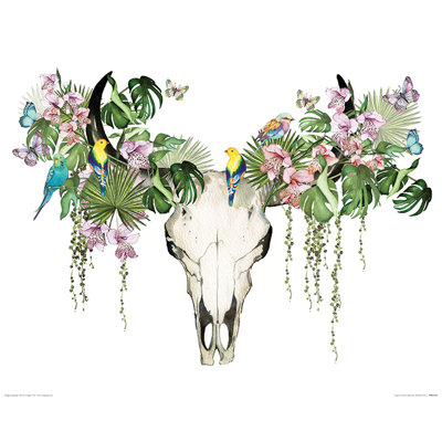 Tropical Skull by Summer Thornton - No Frame Print