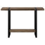 Console en brun - plateau en stratifié, support de pieds en métal, design rustique, stratifié décoratif haut de 32 pouces, pieds, tablette de rangement supplémentaire, longueur 48,24 po, assemblage requis