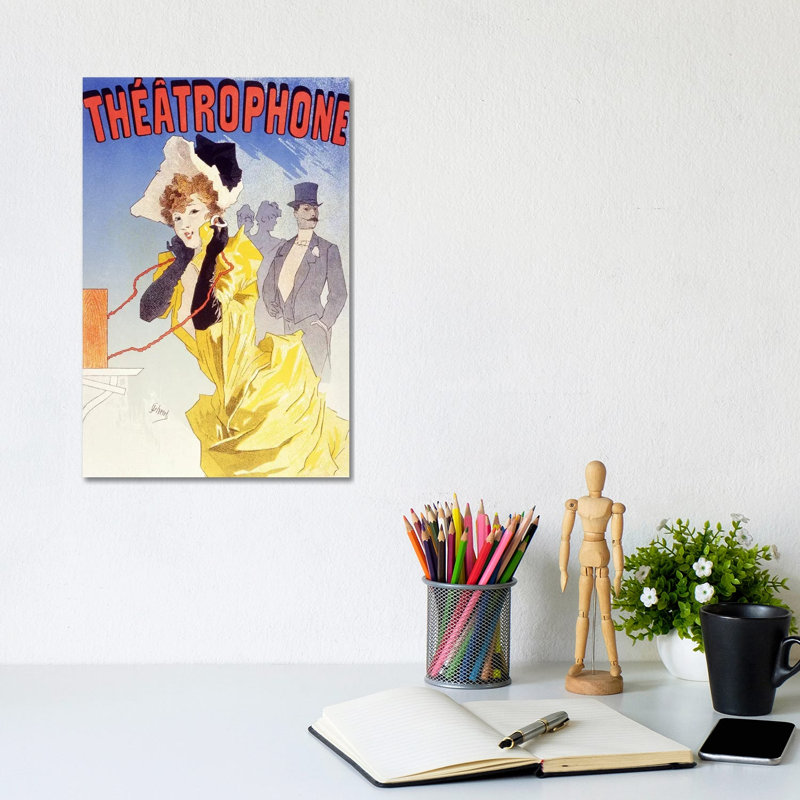 Theatrophone (Advertising) Vintage Poster 1 Piece Wrapped Canvas Wall Art, 20.32 cm H x 30.48 cm W