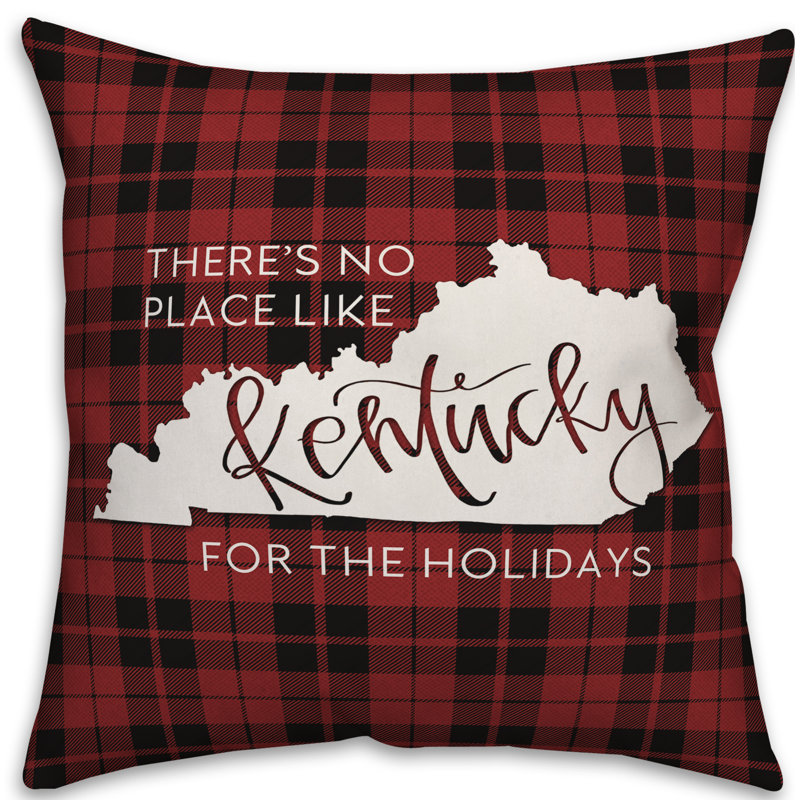  Housse de coussin «It's No Place Like Kentucky for the Holidays», 20 po x 20 po