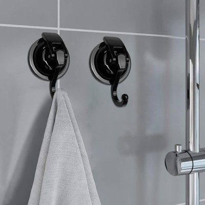 Heavy Duty Vacuum Shower Hooks With Super Suction, Reusable Bathroom Robe Hooks For Non-Porous Surfaces, No Tools Installation
