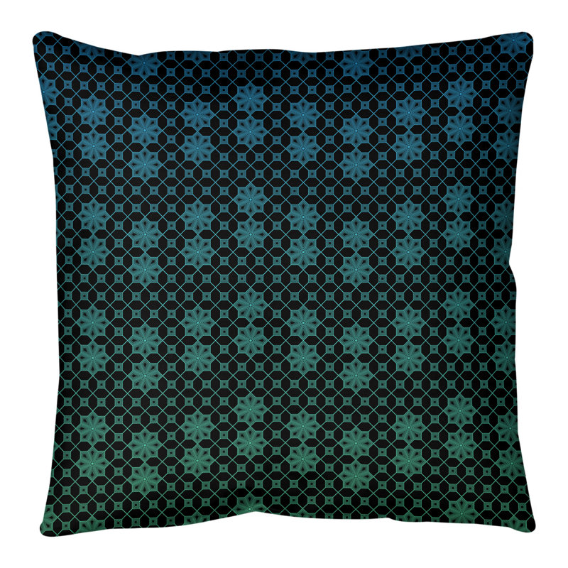 Coussin de sol Katelyn Elizabeth, 28 po x 28 po, Vert / Bleu