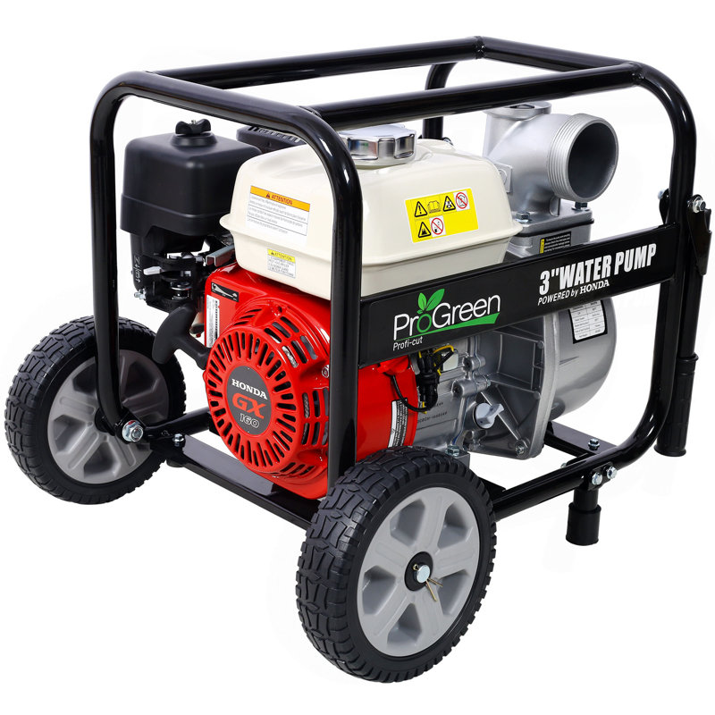 Pompe à eau 3 po 264 gal / min, moteur GX160 de 163 Cc, coupleur 3 po NPT, avec ensemble d'accessoires et ensemble de poignée de roue