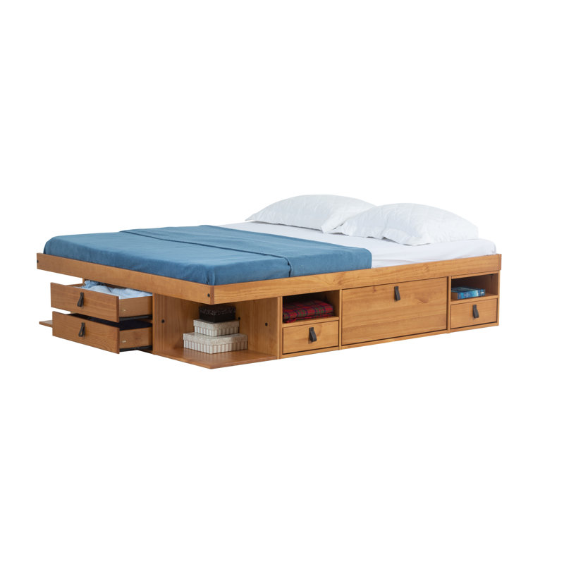 Pharr Bookcase Storage Bed, Full, Honey