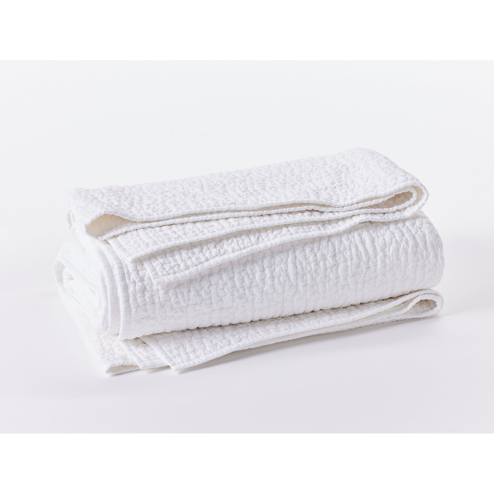 Pebbled Organic Percale Quilt, King Quilt, Alpine White