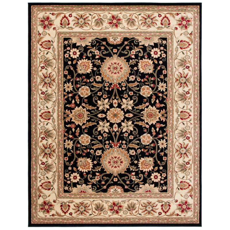 Lyndhurst Oriental Area Rug, Rectangle 69 x 122 cm, Black/Ivory