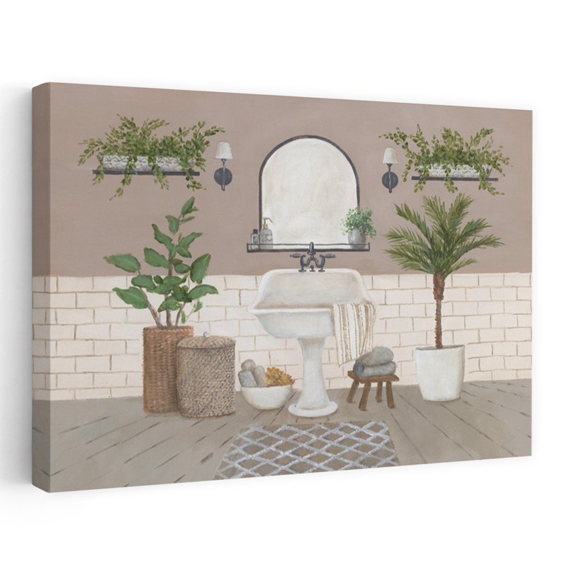 Farmhouse Bath II, art contemporain, H 32 po x l 48 po