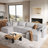 148" Down Cloud Couch, Oversized Modular Comfy Sofa for Living Room, U Shaped Sectional Couches with Detachable Sofa Cover, Storage Ottoman-60417066