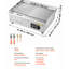 Plaque chauffante commerciale en acier inoxydable 21,06 x 11,81 pouces 1750w 122 - 570f