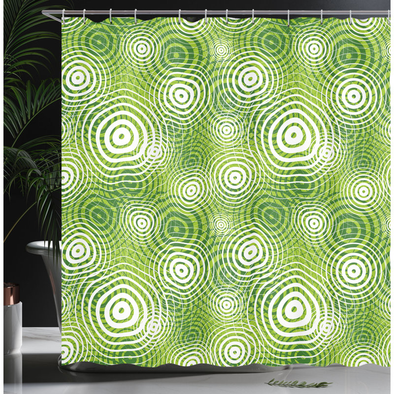 Abstract Shower Curtain with Hooks Included, 70" H x 69" W