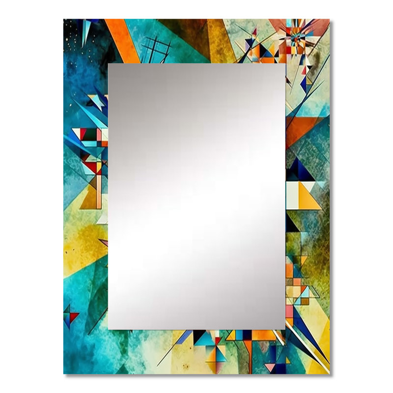 Autumn Jazz In The Afternoon Geometric Fusion - Geometric Large Mirror, Modern Unique Wall Mirror Decor, Printed Metal Art