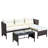 Durable Outdoor Wicker Rattan Sectional Sofa Set With Comfortable Cushions And Tempered Glass Coffee Table