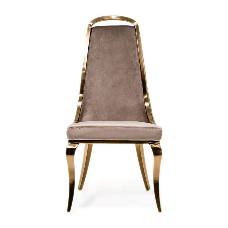 Fauteuil d'appoint en velours, Doré, Taupe