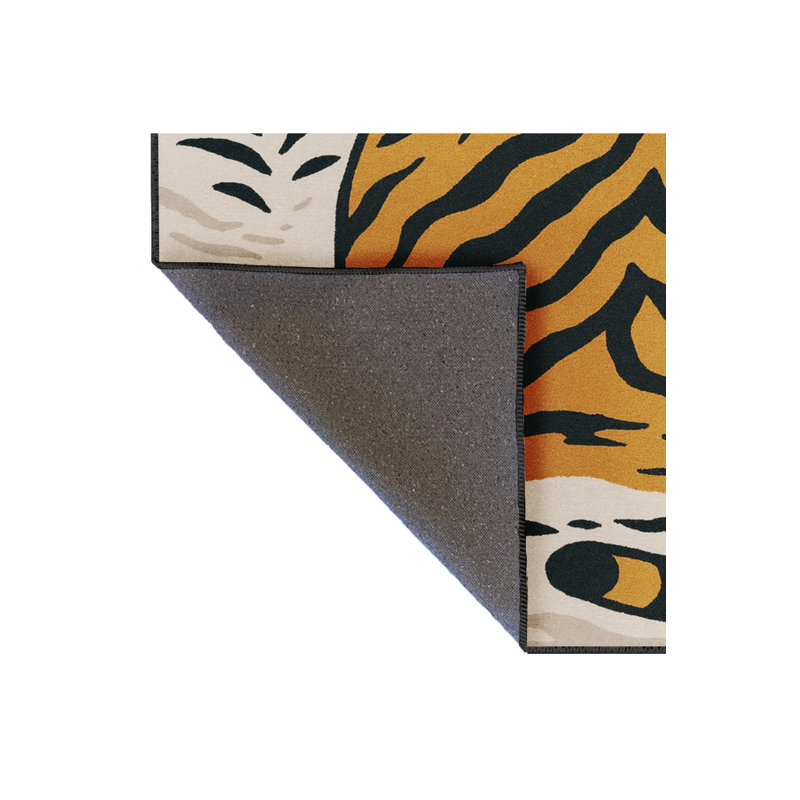 Tapis gris tissé à imprimé tigre Mosso, 2' x 2'11"