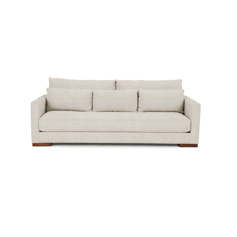 Leon Sofa, Walnut, White Heron Polyester