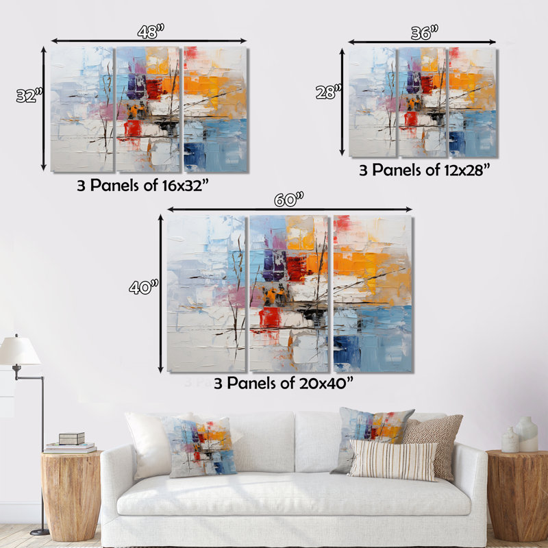 «Collage Frozen Snow IV - Abstract Collages», reproduction d'art sur toile, H 32 po x l 48 po x P 1 po
