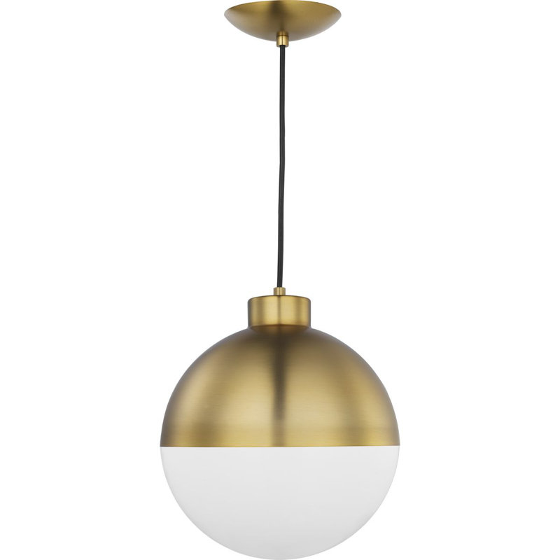 Chris 1 - Light LED Single Pendant, Brushed Bronze, 13.5" H x 11.6" W x 11.6" D