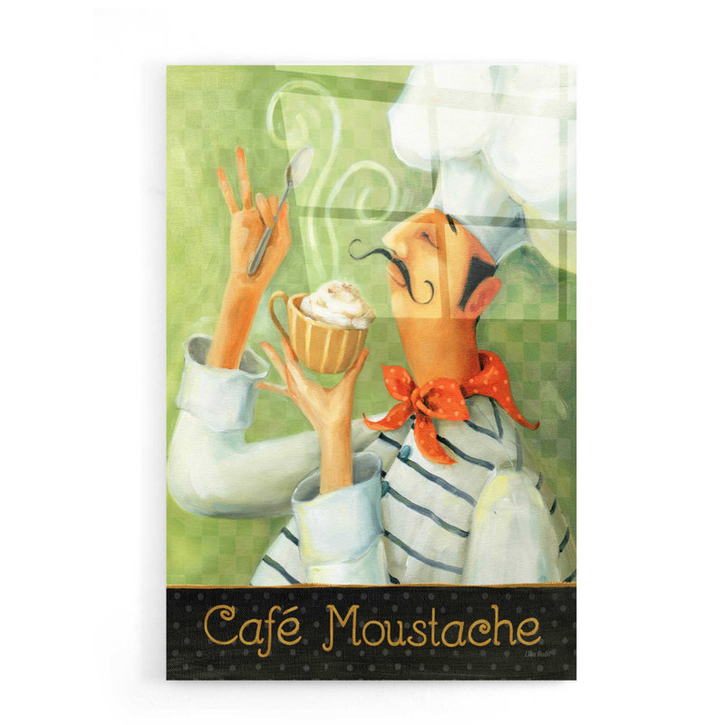 «Cafe Mustache II» par Lisa Audit, art mural en verre acrylique, H 24 po x l 16 po x P 0,2 po