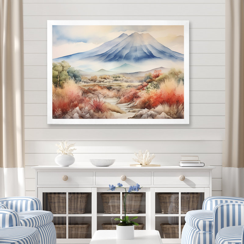 Art mural majestueux, Indonésie, Cadre de coin blanc fermé, H 30 po x l 40 po x P 1,5 po
