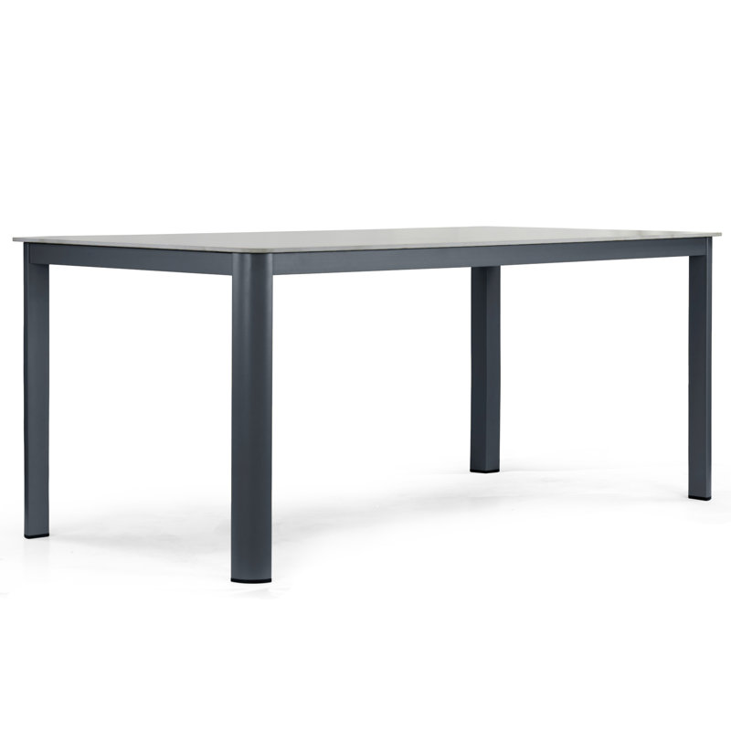 Table de salle à manger d'extérieur grise Bia, Gris
