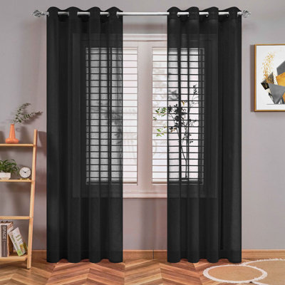 Kbndieu Semi Sheer Curtains for Bedroom 98 Inches Long Grommet Vertical Window Curtains Drapes with Light Through for Living Room