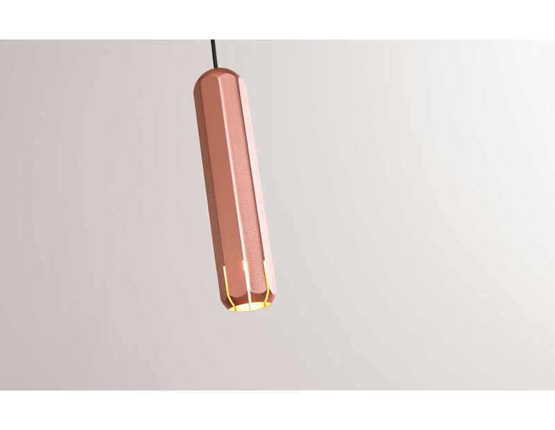 Brixton 1 - Light LED Pendant, 4.5" H x 1.75" W x 1.75" D, Copper