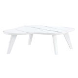 Modern Minimalist White Imitation Marble Tabletop Coffee Table. Solid Wood Spray Painted Desk Legs, Cloud Shape To Give You A New Experience, Computer Desk. W1512P285258