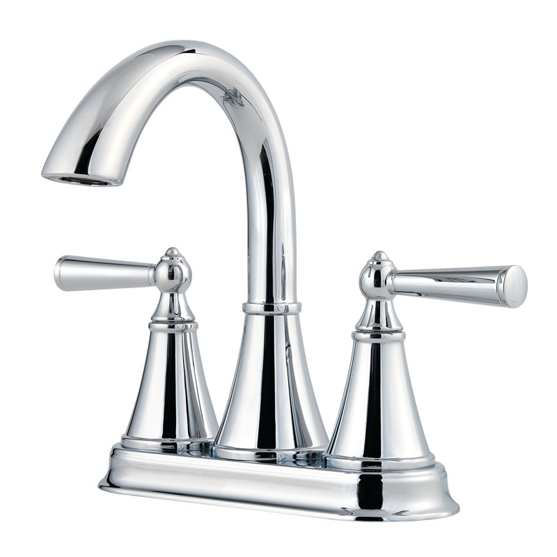 Robinet pour salle de bain à poignée double Saxton, Chrome poli