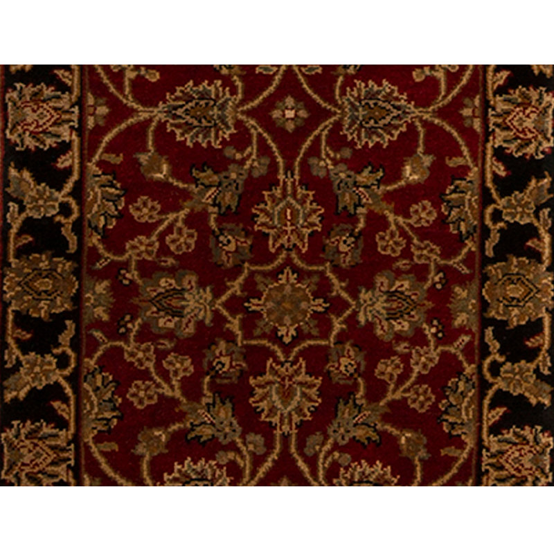 Tapis noir / rouge / brun noué à la main de haute qualité