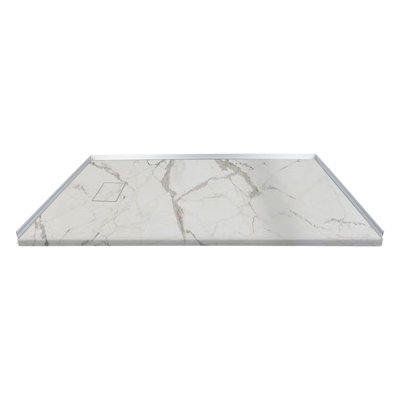 Transolid Trimslate Plus 60-in x 36-in Zero Threshold Tub Replacement Shower Base with End Drain