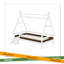 Lit plateforme House avec escalier, structure de lit simple en bois massif, profil bas et design amusant pour enfants-1055038403-1055038404