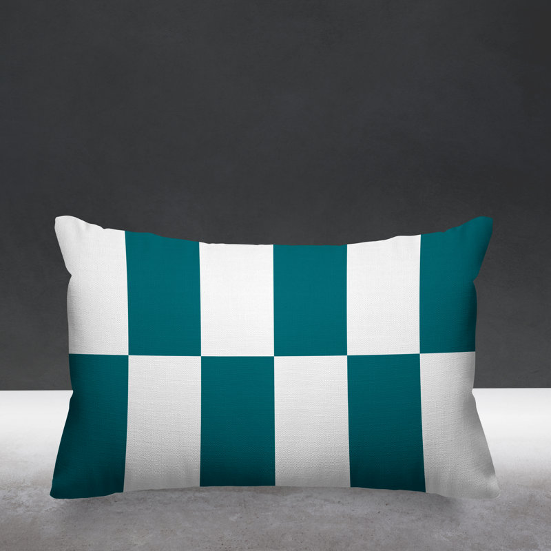 Coussin Luella, 14 po x 20 po, Vert, Rectangulaire